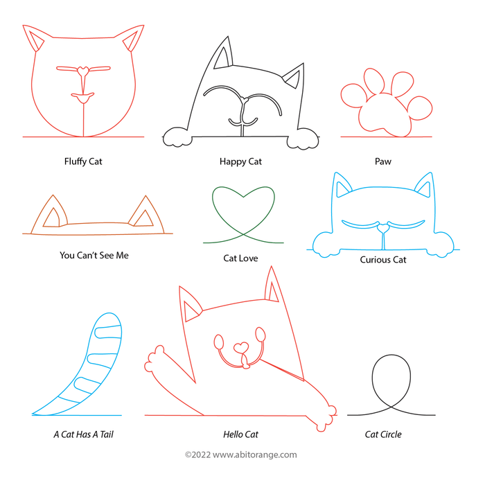 A Cat Has a Tail SET (9 Designs)