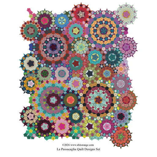 Digital Quilt Design Set for La Passacaglia quilt floral 