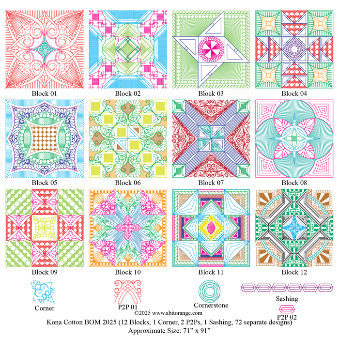 Kona Cotton BOM 2025