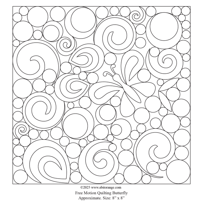 Free Motion Quilting Butterfly Block