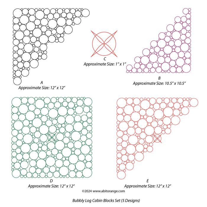 Bubbly Log Cabin Blocks Set
