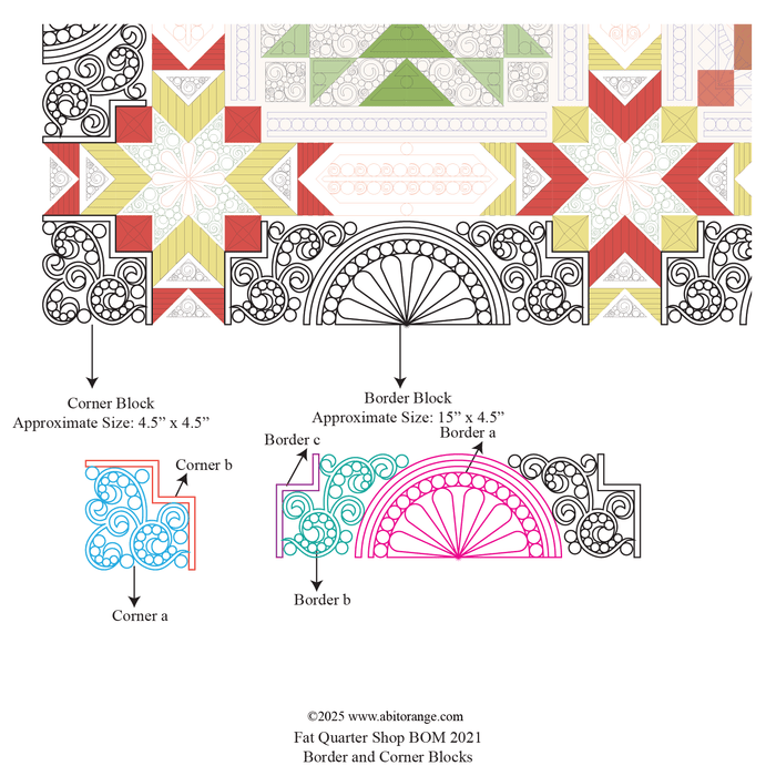 FQS BOM 2021 Border Corner Blocks set