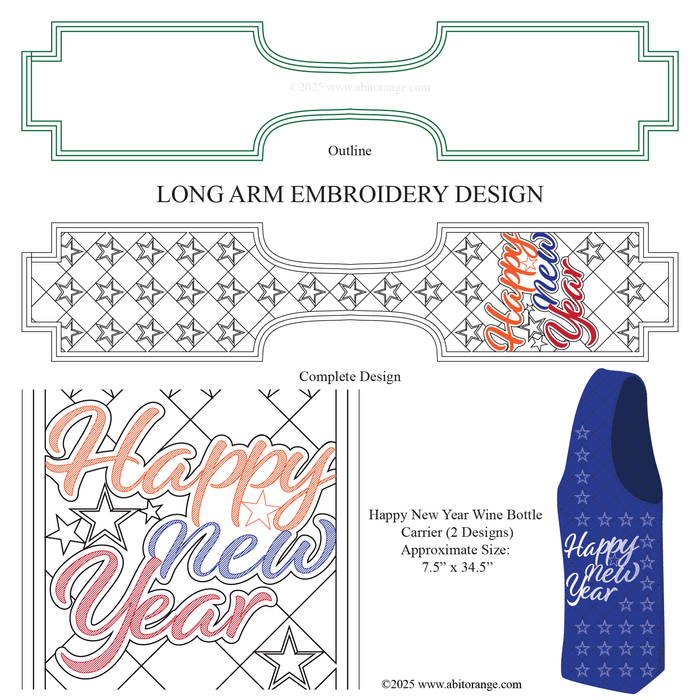 Wine Bottle Carrier Happy New Year