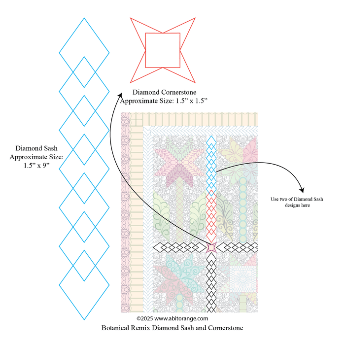Botanical R Diamond Sash and Cornerstone