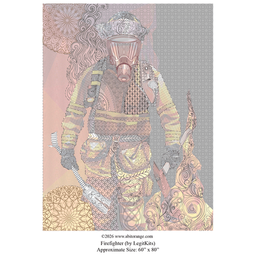Firefighter is a dense 60" x 80" Whole-Cloth Project design featuring intricate geometric textures and swirls. Specially designed for the Legit Kits top