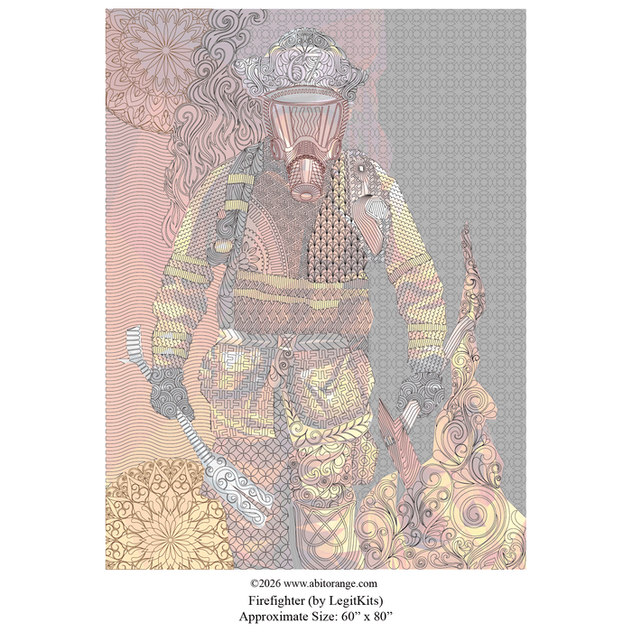 Firefighter by legitkits, longarm computerized quilting design