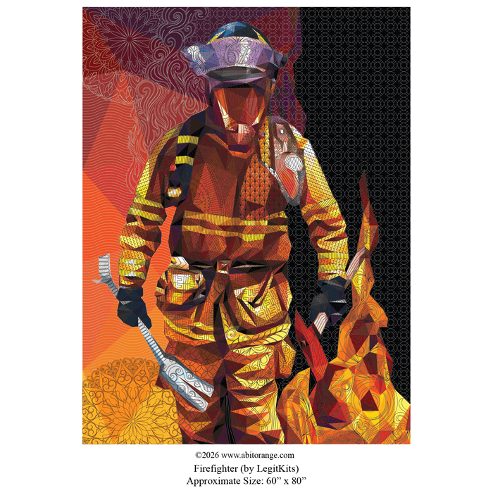 Firefighter by legitkits, longarm computerized quilting pattern