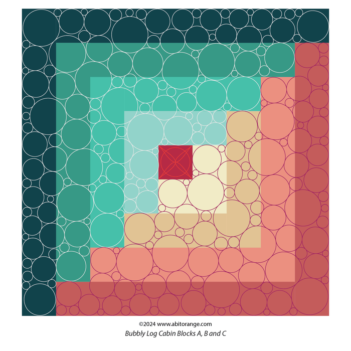 Bubbly Log Cabin Blocks Set