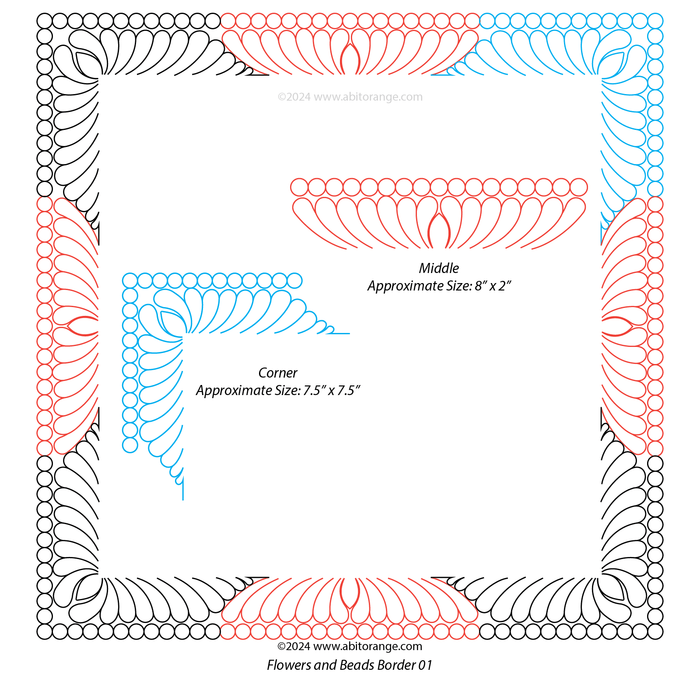 Flower and Beads Border Set 01