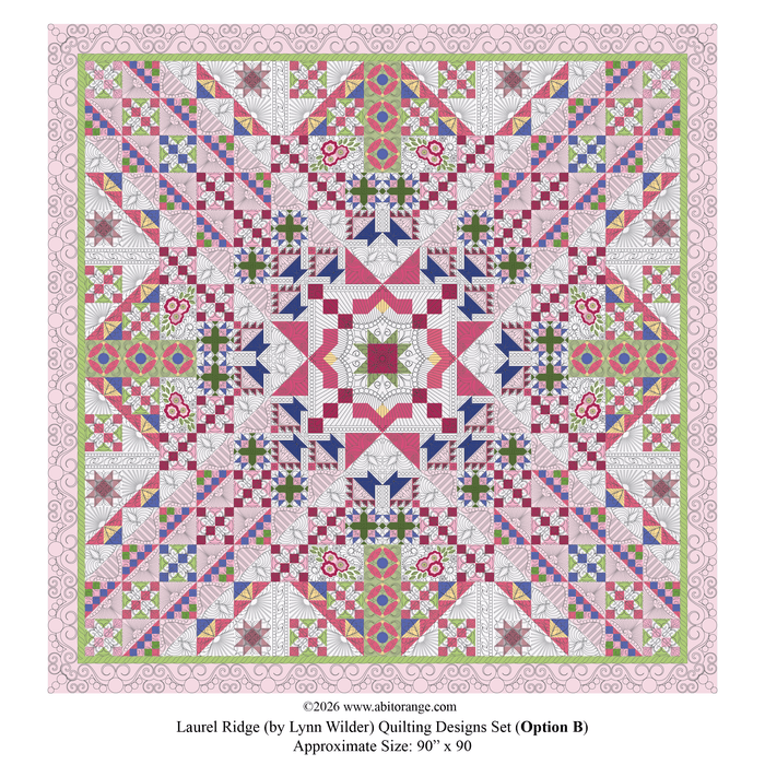 Longarm digital quilting designs set for Laurel Ridge quilt