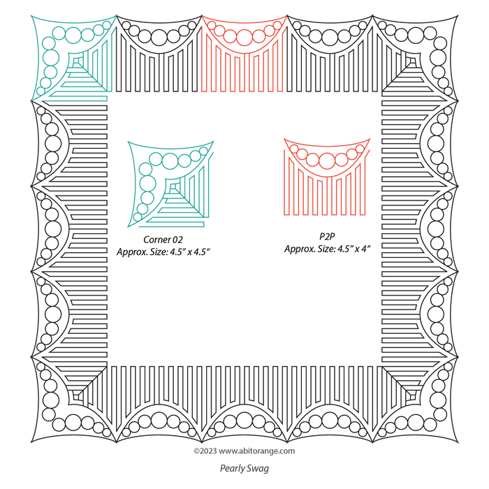 Pearly Shell Border Pearly Swag (Border & Corner) — A Bit Orange