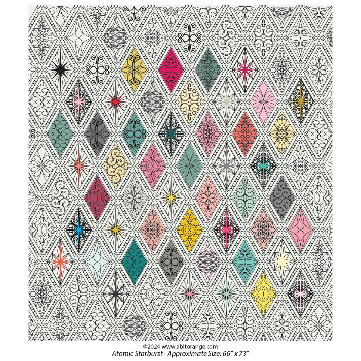 Atomic Starburst Computerized quilting pattern/designs for longarm ...