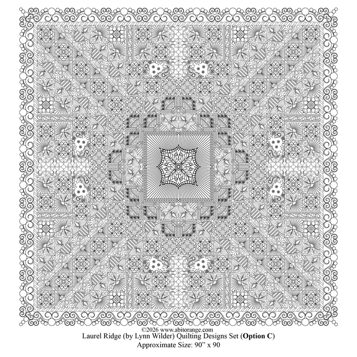 Longarm digital quilting designs set for Laurel Ridge quilt