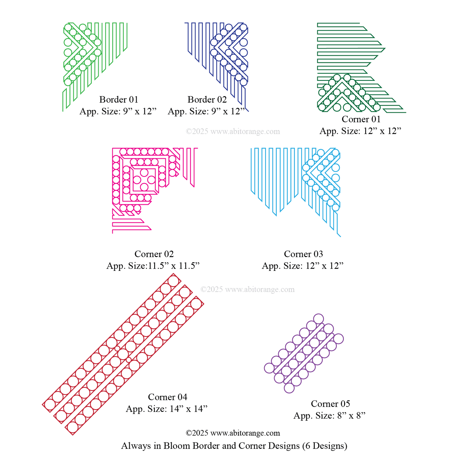Borders and Corners - Digital Quilting Designs/patterns for longarm ...
