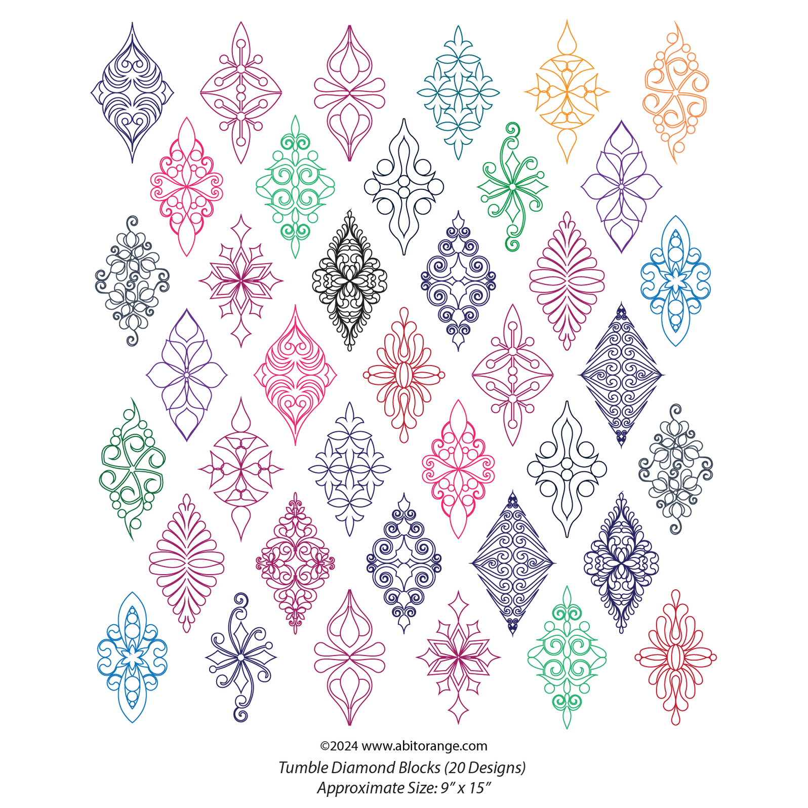 Tumble Quilt Patterns/designs set for Longarm machine quilting — A Bit ...