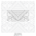 Feathers Under the Roof is a 9" x 4.5" E2E - All-Over Pantograph design featuring classic feathers and bold geometric lines. Compatible with longarm formats