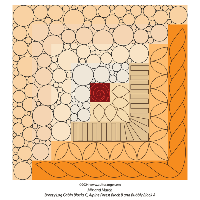 Bubbly Log Cabin Blocks Set