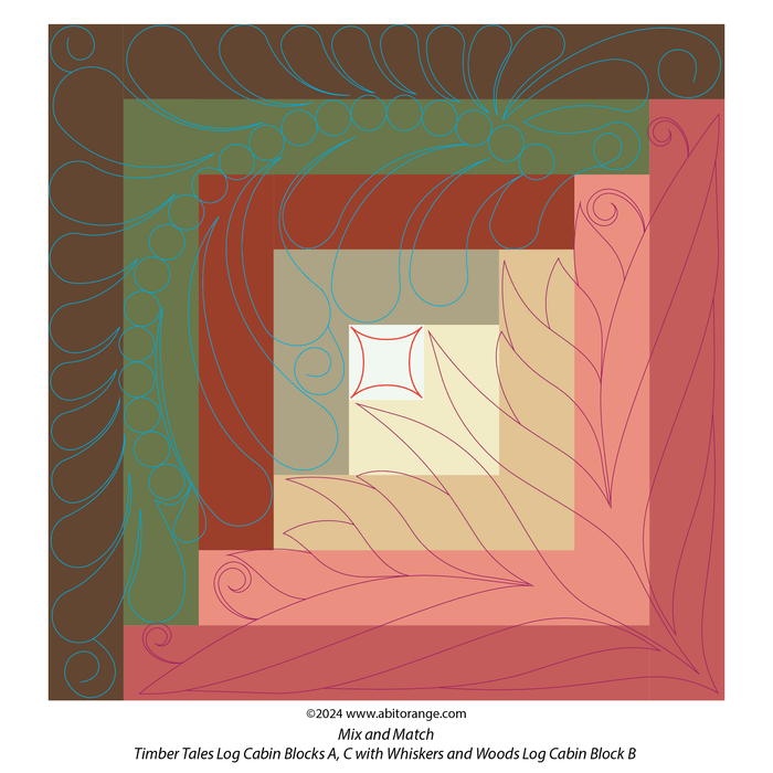 Whiskers & Woods Log Cabin Block B