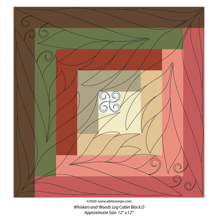 Whiskers & Woods Log Cabin Block D