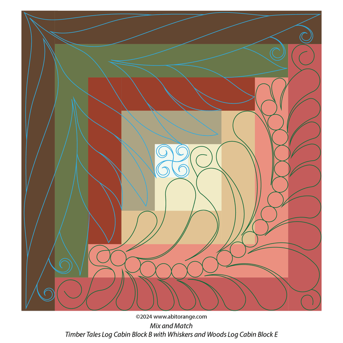 Whiskers & Woods Log Cabin Block E