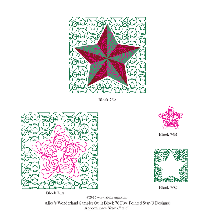 Alice's wonderland sampler quilt block 76 digital quilting design for longarm machine quilting