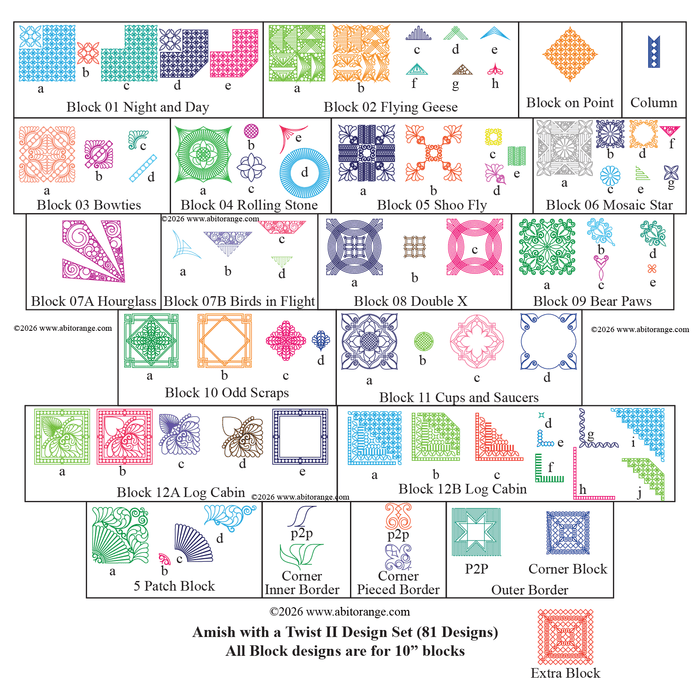 Amish with a Twist quilting designs set for longarm