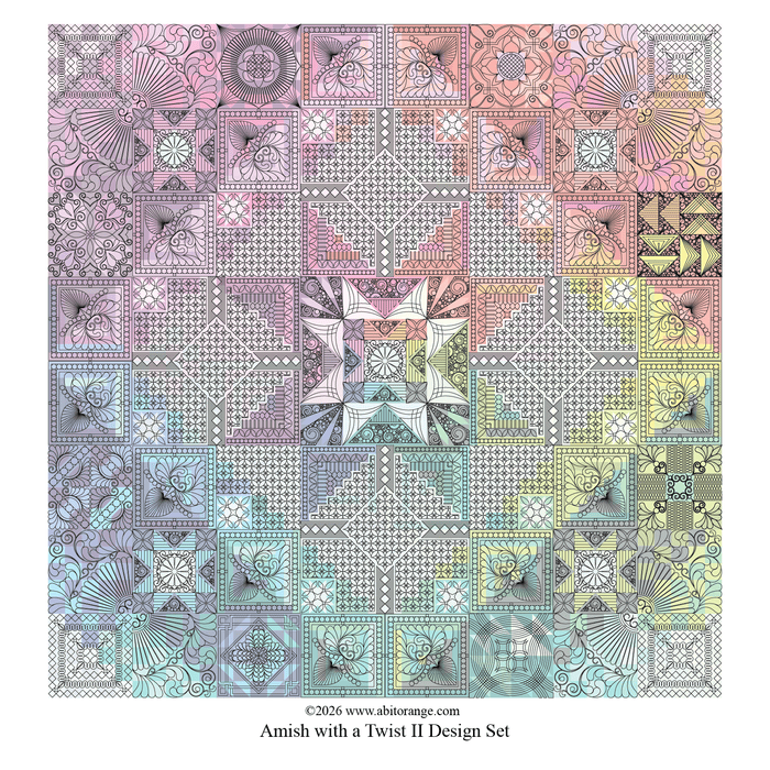 longarm digital quilting design for Amish with a Twist 2 Tula Pink
