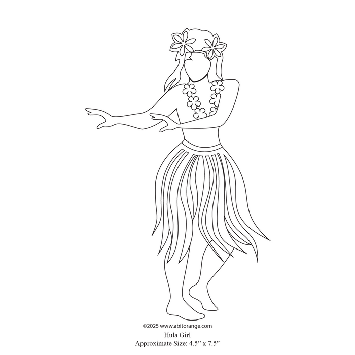 Hula Girl quilting design pattern
