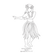 Hula Girl quilting design pattern