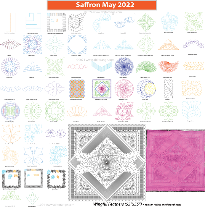 Saffron May 2022 (60 designs+wholecloth Project)