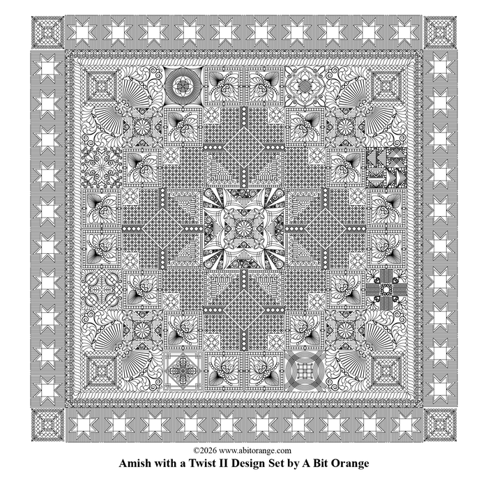Longarm computerized quilting designs set for Amish with a Twist