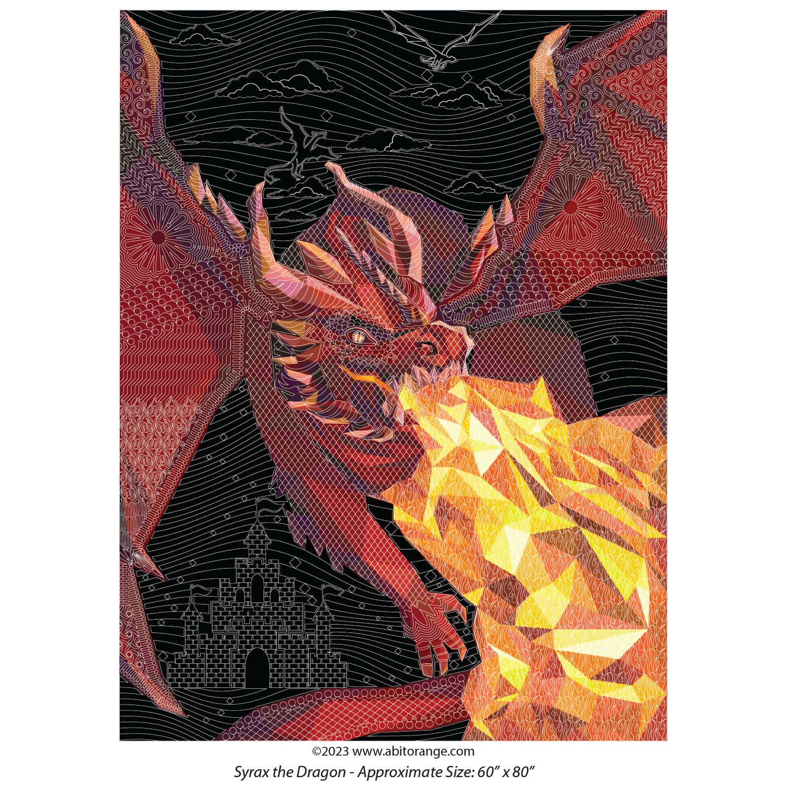 Syrax the Dragon Digital quilting design for Toasty the Dragon by Legit ...