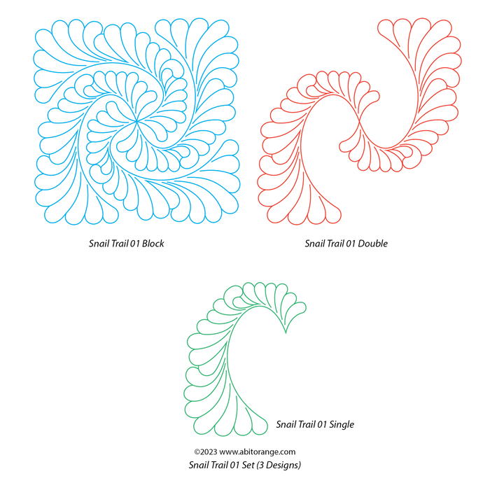 Snail Pattern Blocks Snail Trail Block Quilt - Digital design for longarm machine quilting ...