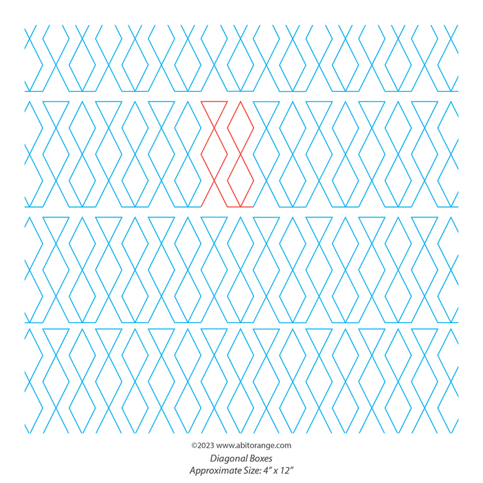 Diagonal Boxes - Diamond geometric digital quilting design for ...