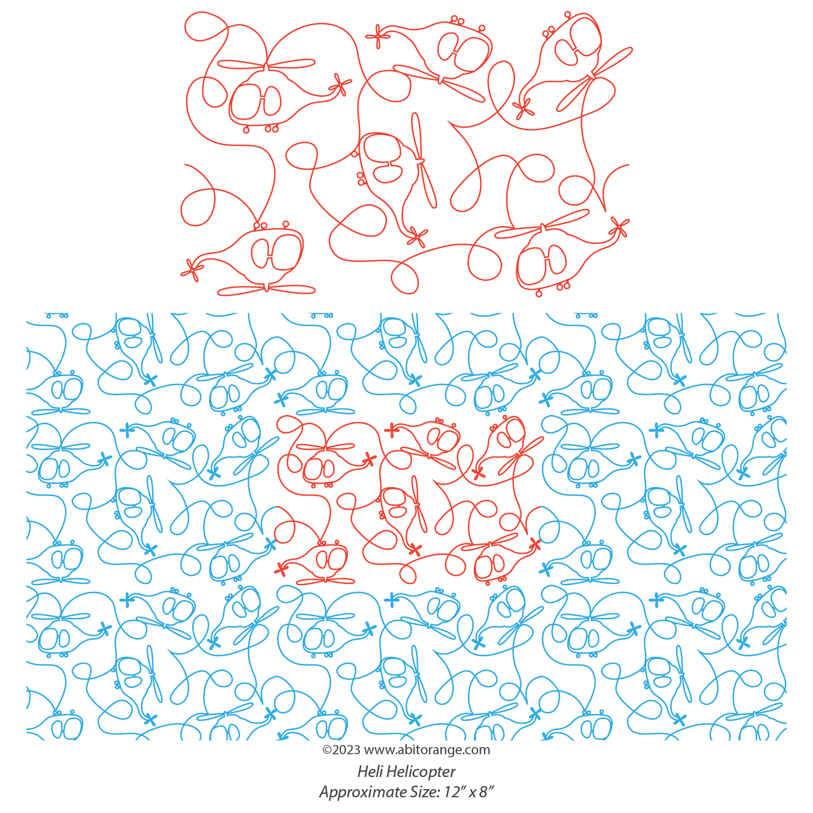 Heli Helicopter Digital Quilting Design/Pattern for Longarm machines ...