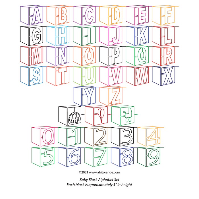 Baby Block Alphabets Set (39 Designs)
