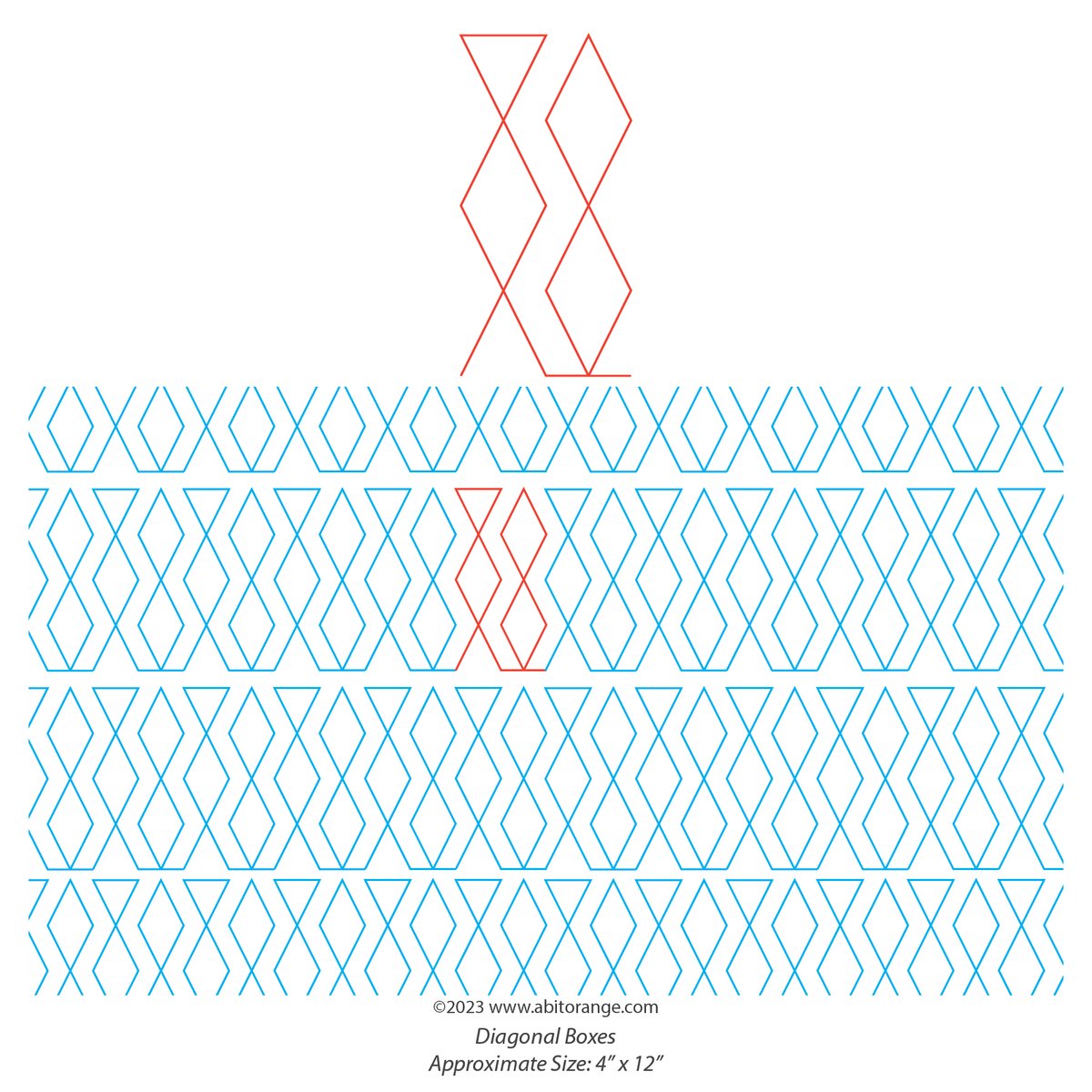 Diagonal Boxes - Diamond geometric digital quilting design for ...