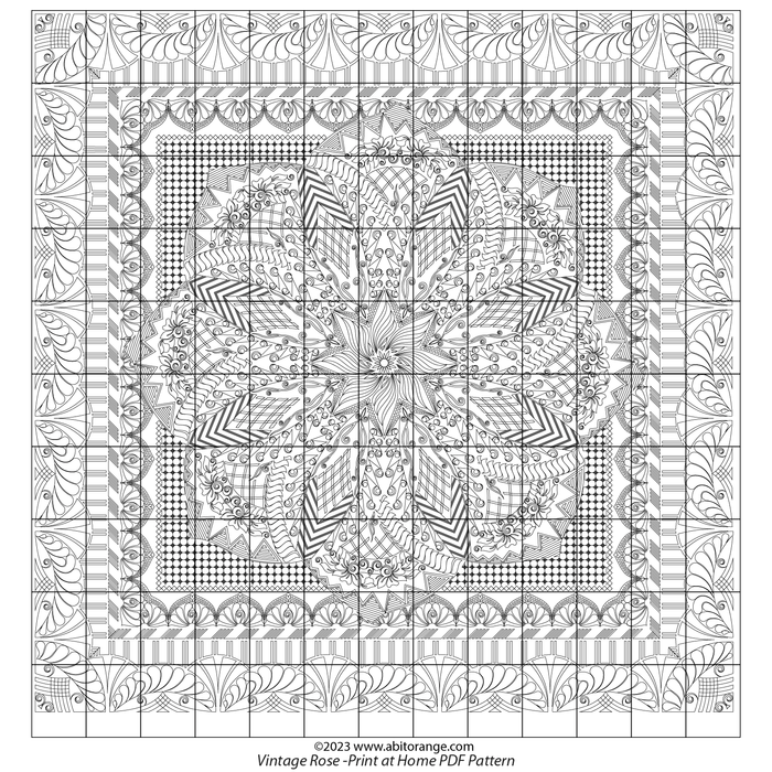 Vintage Rose Printable PDF Pattern A Bit Orange