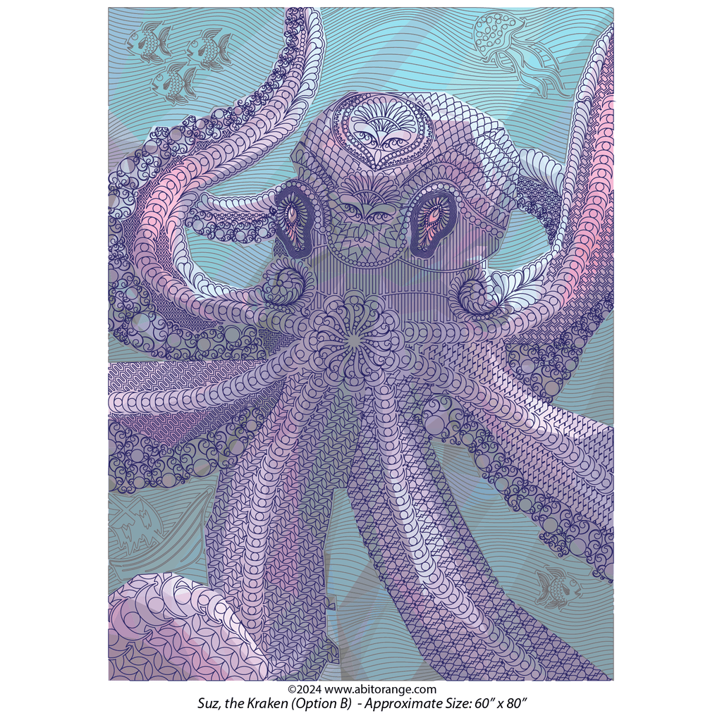 Suz the Kracken - Digital quilting design for Legit Kits Kracken