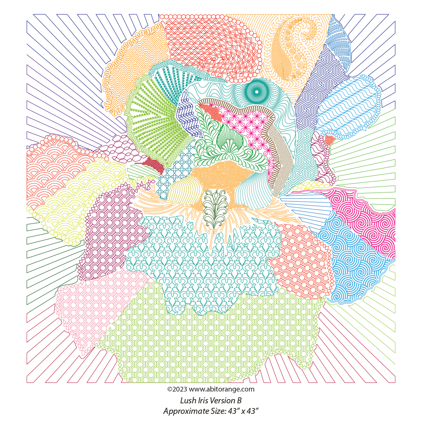 Lush Iris Longarm Digital Quilting Patterns set for Lush by Northcott ...