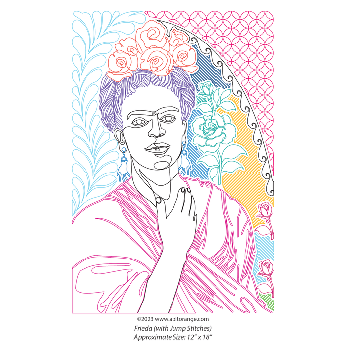 Frieda - Frida Kahlo quilting pattern/designs set for longarm machines ...