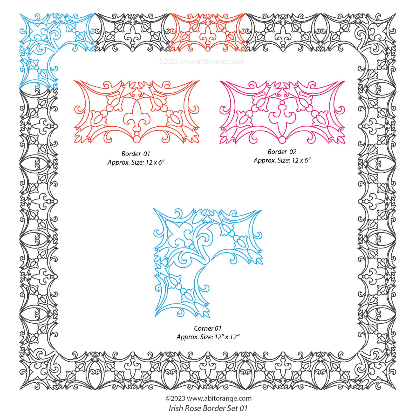 Borders and Corners - Digital Quilting Designs/patterns for longarm ...
