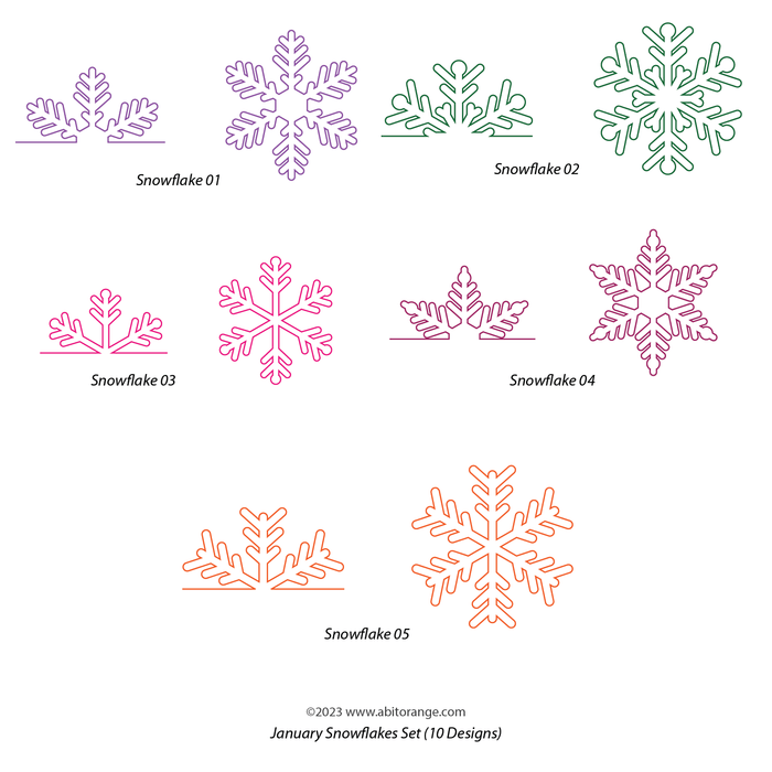 January Snowflakes Set (10 designs)