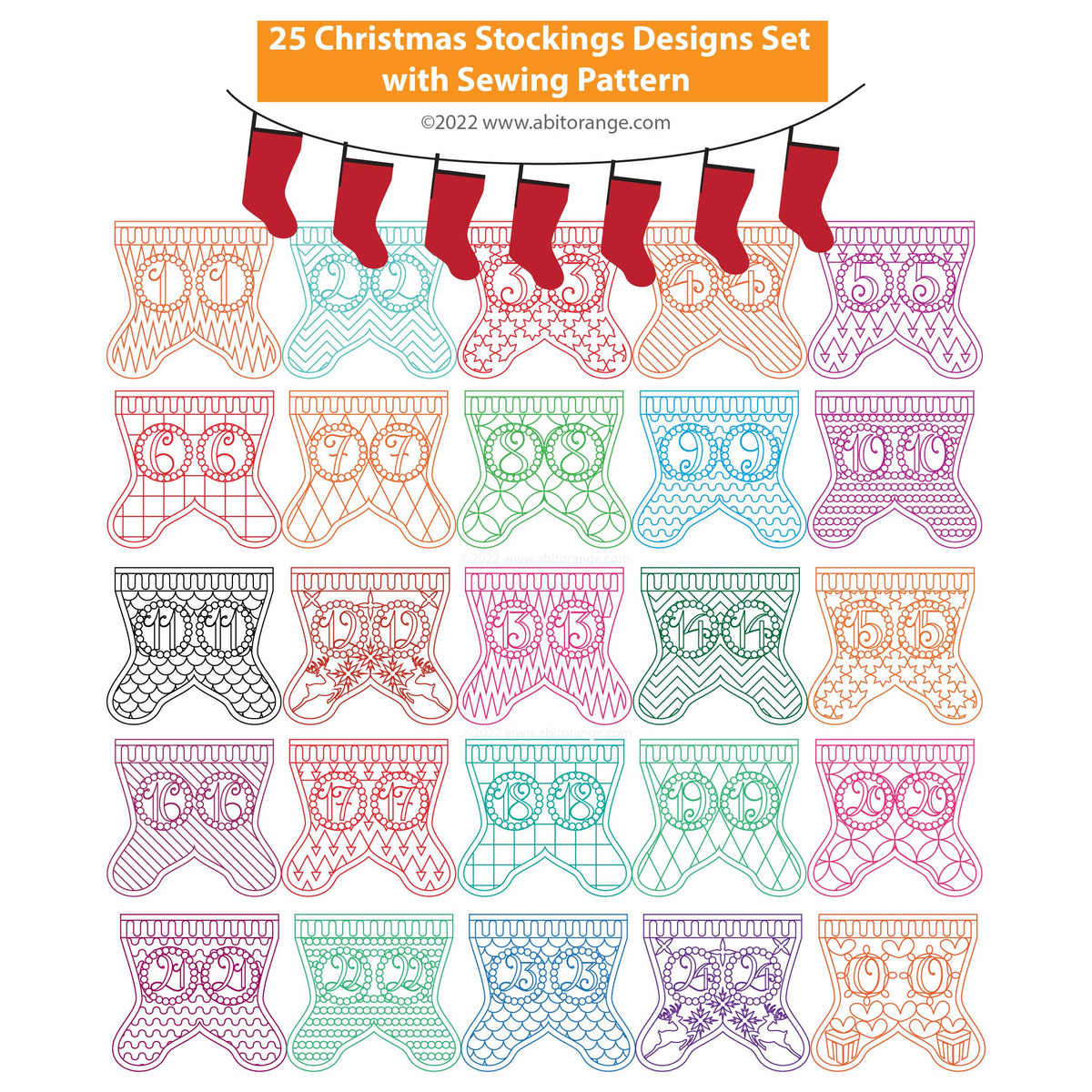 Advent Calendar Christmas Stockings Set 25 Designs A Bit Orange advent-calendar-christmas-stockings-set-25-designs-a-bit-orange