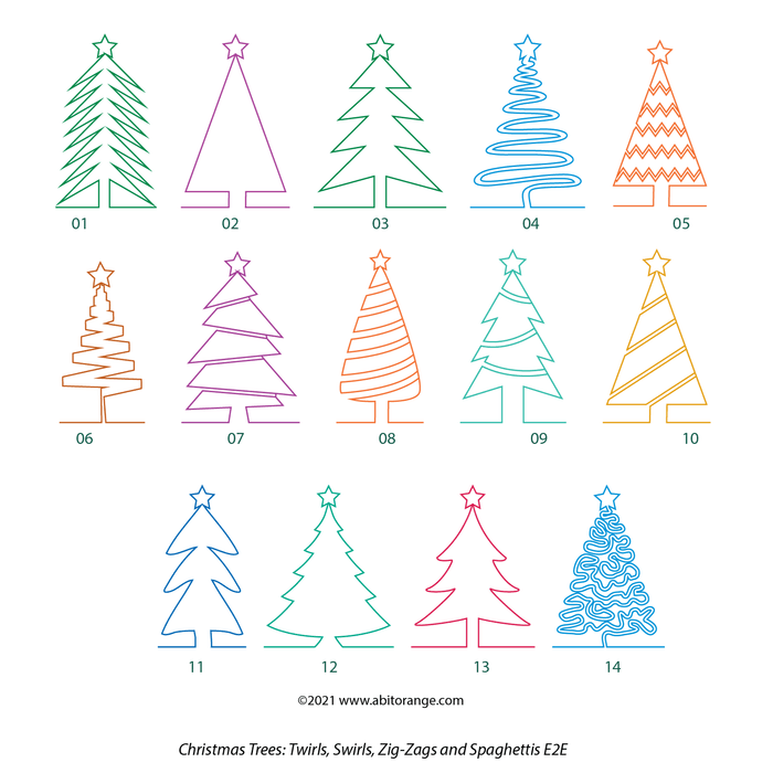 Christmas Trees (Twirls....) SET (28 Designs)