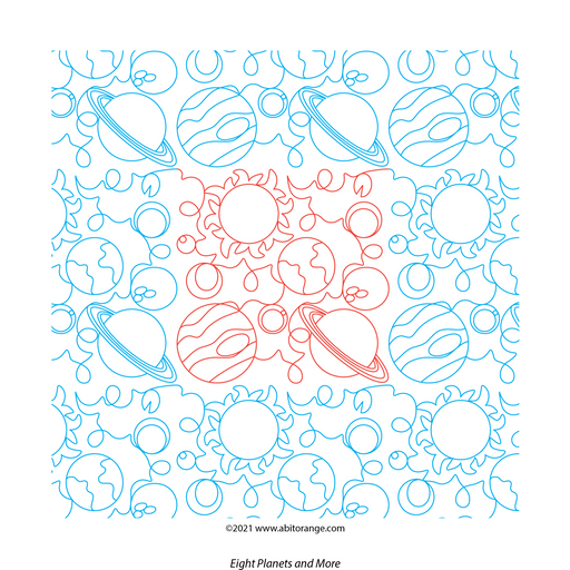 Planets and space science edge to edge quilting design 