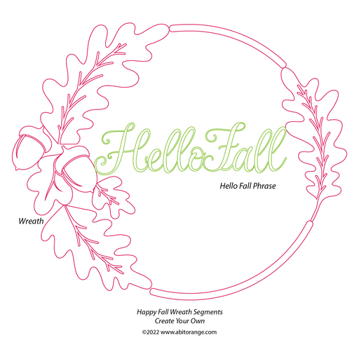 Fall/autumn wreath digital quilting pattern for harvest and farm themes