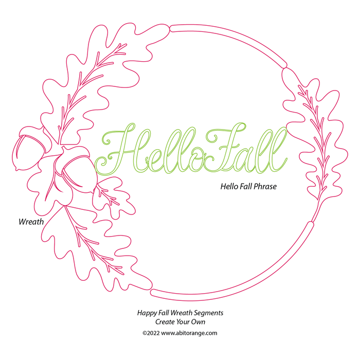 Hello Fall Pattern Hello Fall Wreath - Autumn/Harvest or farm theme digital quilting ...