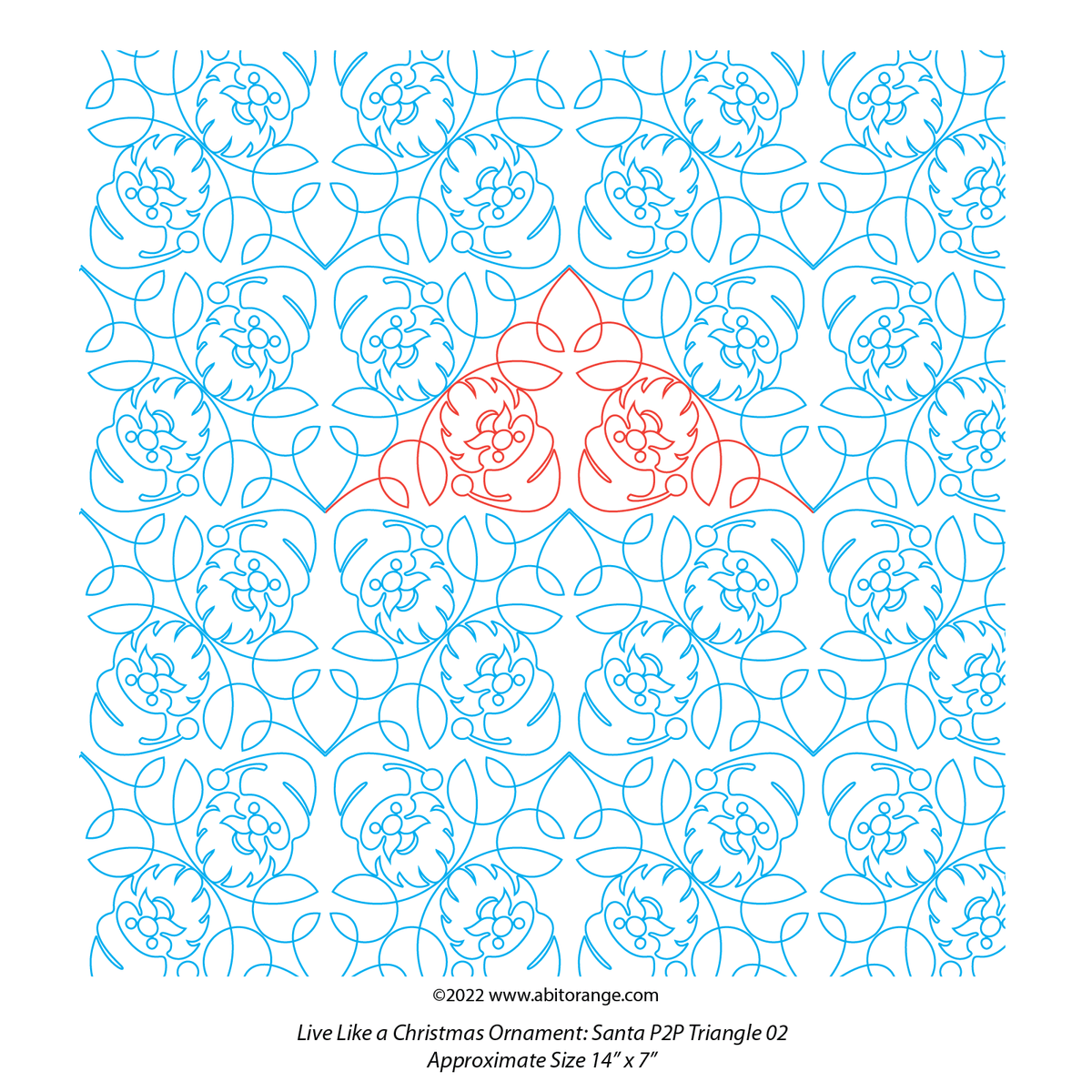 Christmas Santa P2P Triangle 02 Digital Quilting Design for longarm — A ...