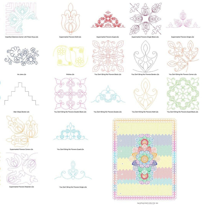 Saffron April 2022 Club (54+Special Project wholecloth)